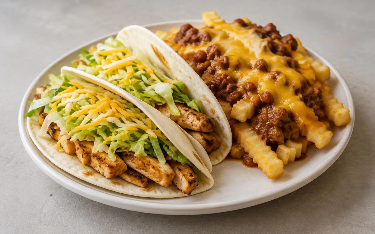 A typical Del Taco meal